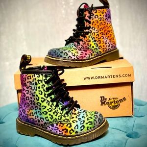 Dr. Martens Kids Multi-color Leopard Brooklee Boot